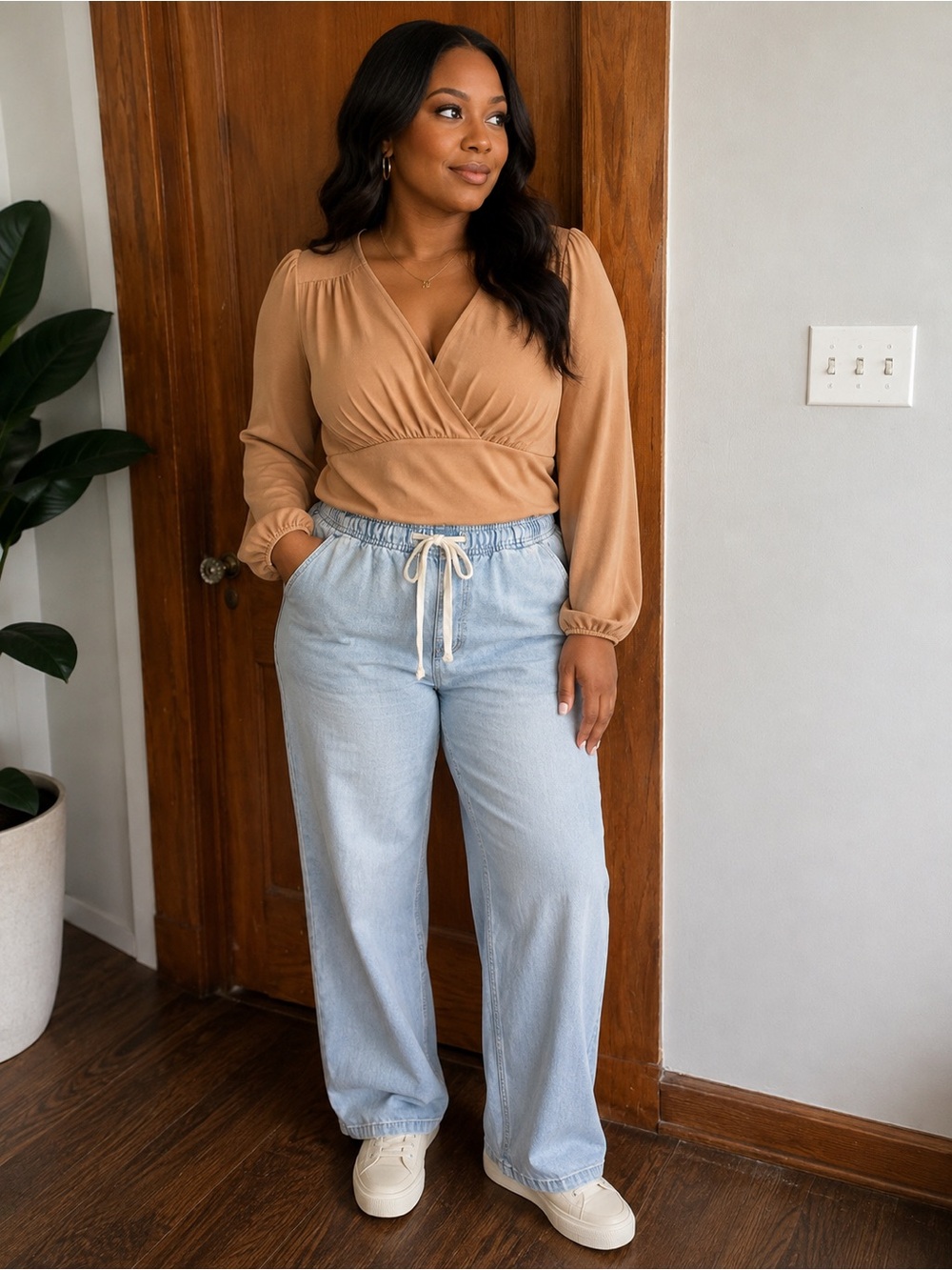 Gap Denim High Rise Wide Leg Jeans Light Acid Wash Size S